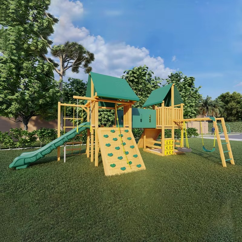 Kids Outdoor Wooden Playset - Grande Tour en Bois pour Parc