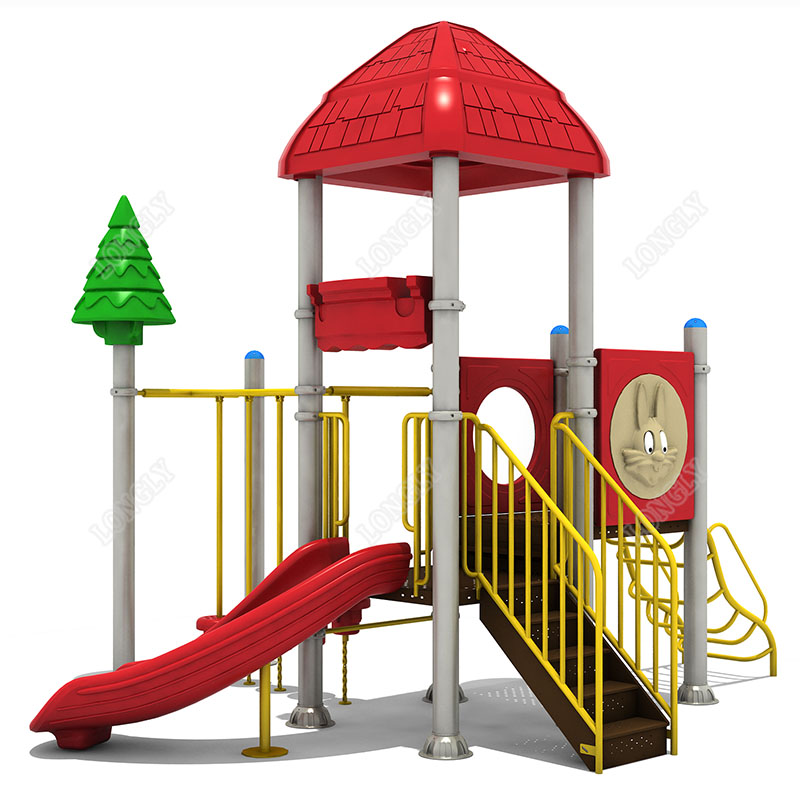 Kids Outdoor Garden - Toboggan en plastique rouge pour enfants,