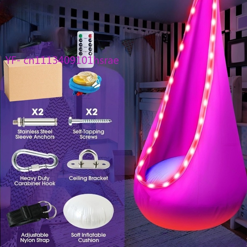 Kids Outdoor Hammock - Hamac gonflable lumineux à LED, chaise