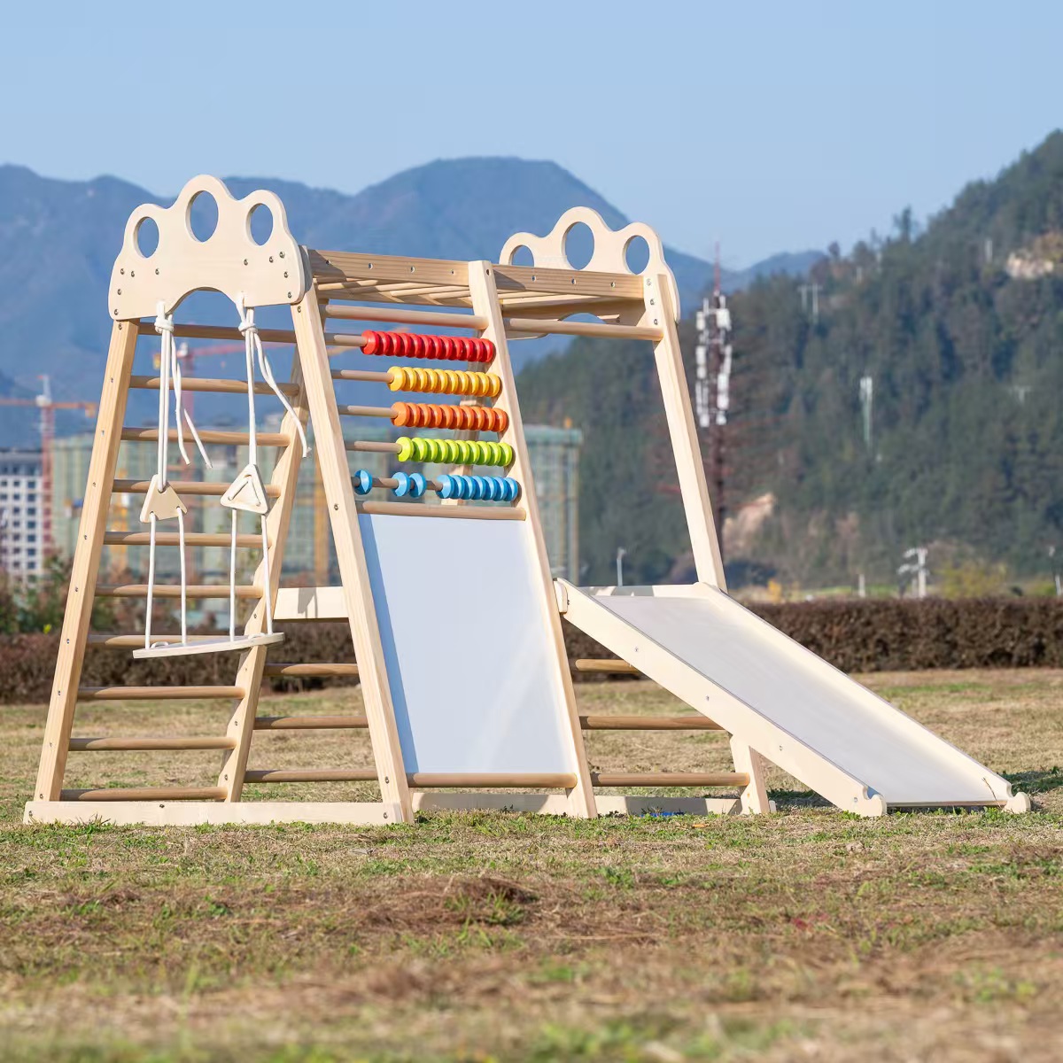 Grande structure d'escalade en - Kids Outdoor Wooden Playset avis et prix