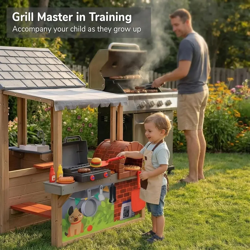Maison de jeu en bois pour enf - Kids Outdoor Wooden Playset avis et prix