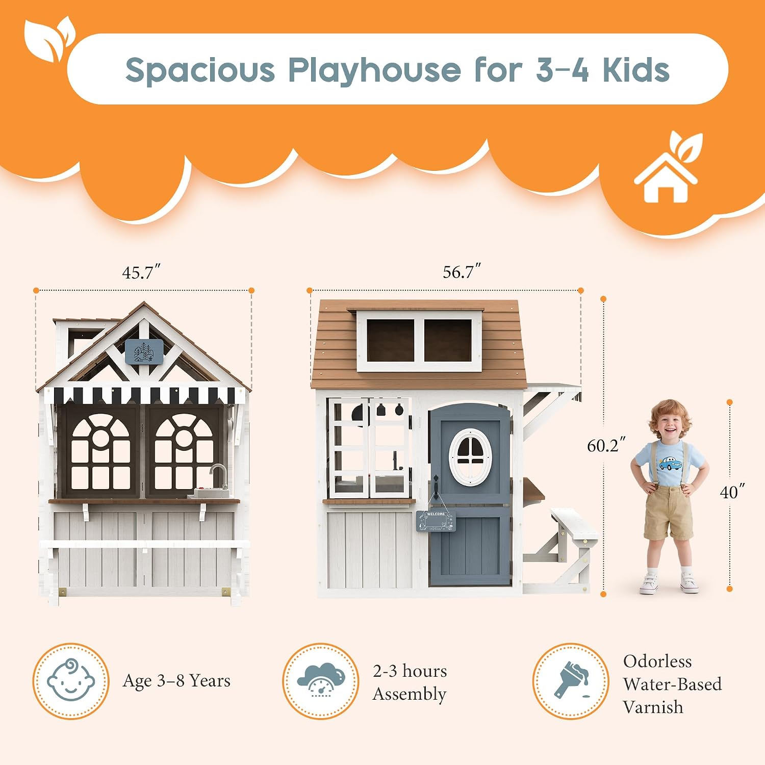 Maison de jeu en bois pour enf - Kids Outdoor Wooden Playset avis et prix